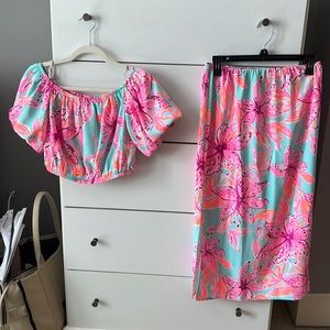 Lilly Pulitzer skirt and shirt set